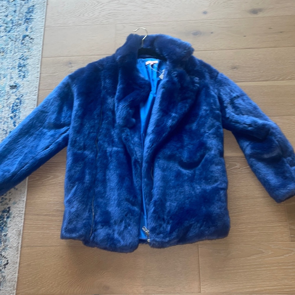 Women's Blue Faux Fur Ski Jacket